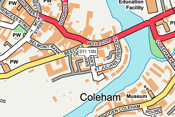 SY1 1XN map - OS OpenMap – Local (Ordnance Survey)
