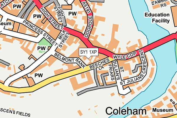 SY1 1XP map - OS OpenMap – Local (Ordnance Survey)