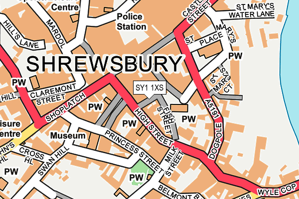 SY1 1XS map - OS OpenMap – Local (Ordnance Survey)