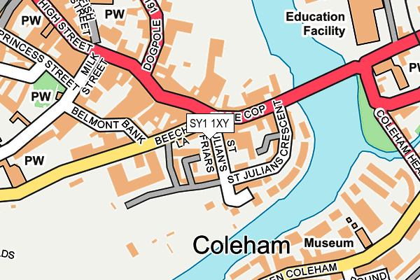 SY1 1XY map - OS OpenMap – Local (Ordnance Survey)