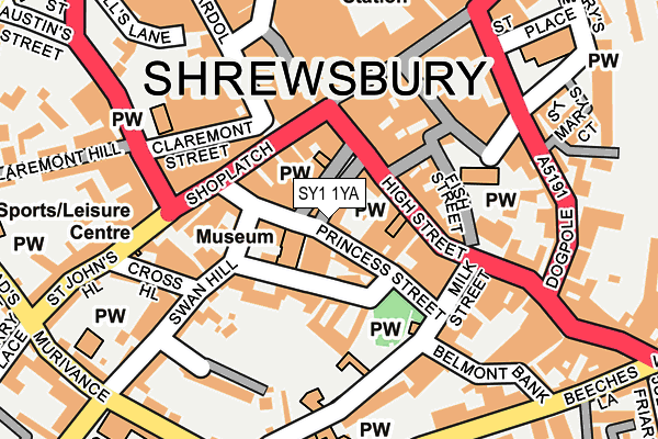 SY1 1YA map - OS OpenMap – Local (Ordnance Survey)