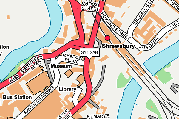 SY1 2AB map - OS OpenMap – Local (Ordnance Survey)