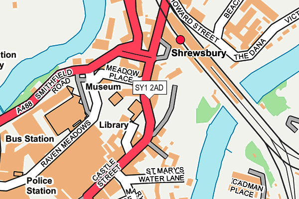 SY1 2AD map - OS OpenMap – Local (Ordnance Survey)