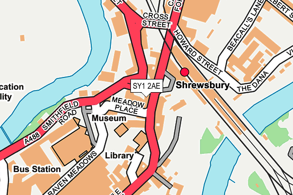 SY1 2AE map - OS OpenMap – Local (Ordnance Survey)