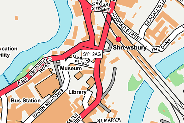 SY1 2AG map - OS OpenMap – Local (Ordnance Survey)