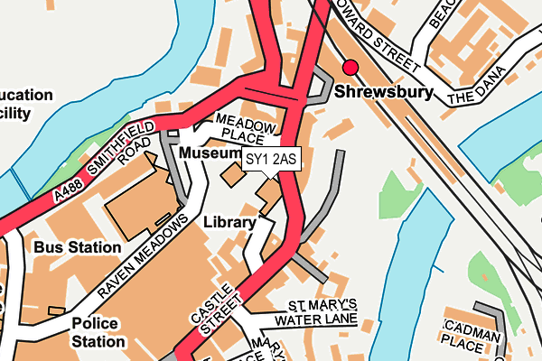 SY1 2AS map - OS OpenMap – Local (Ordnance Survey)