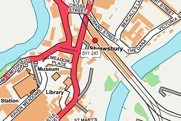 SY1 2AT map - OS OpenMap – Local (Ordnance Survey)