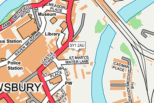 SY1 2AU map - OS OpenMap – Local (Ordnance Survey)