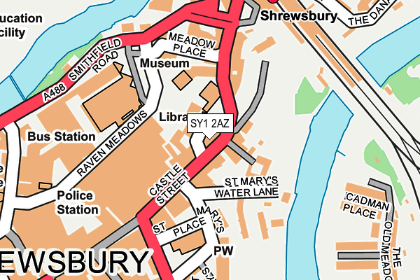 SY1 2AZ map - OS OpenMap – Local (Ordnance Survey)