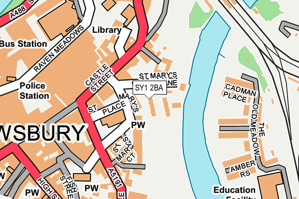 SY1 2BA map - OS OpenMap – Local (Ordnance Survey)