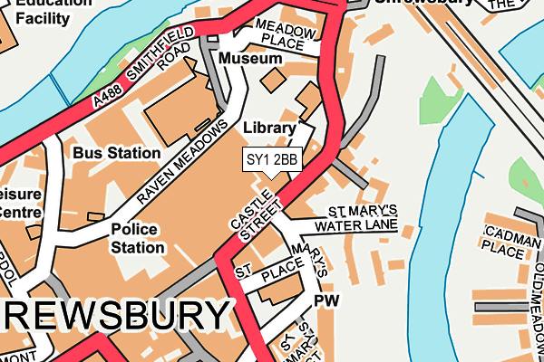 SY1 2BB map - OS OpenMap – Local (Ordnance Survey)