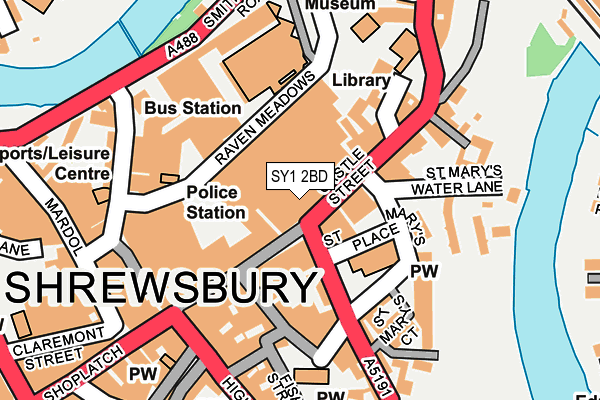 SY1 2BD map - OS OpenMap – Local (Ordnance Survey)