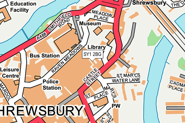 SY1 2BG map - OS OpenMap – Local (Ordnance Survey)