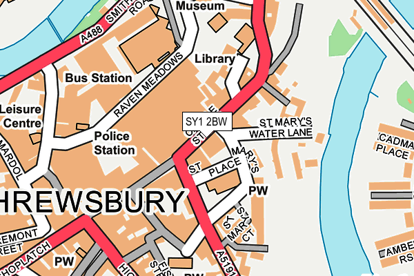 SY1 2BW map - OS OpenMap – Local (Ordnance Survey)