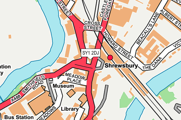 SY1 2DJ map - OS OpenMap – Local (Ordnance Survey)