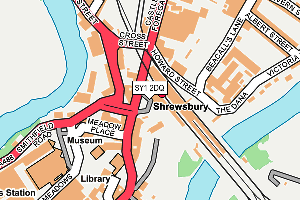 SY1 2DQ map - OS OpenMap – Local (Ordnance Survey)