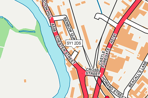 SY1 2DS map - OS OpenMap – Local (Ordnance Survey)