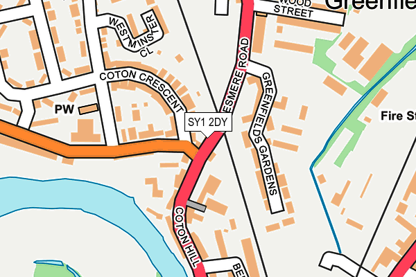 SY1 2DY map - OS OpenMap – Local (Ordnance Survey)