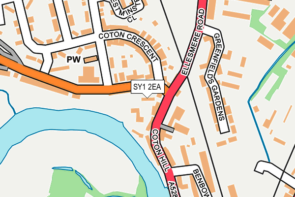 SY1 2EA map - OS OpenMap – Local (Ordnance Survey)