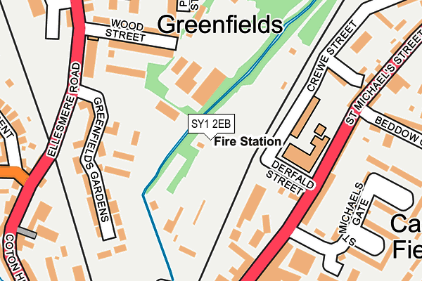 SY1 2EB map - OS OpenMap – Local (Ordnance Survey)