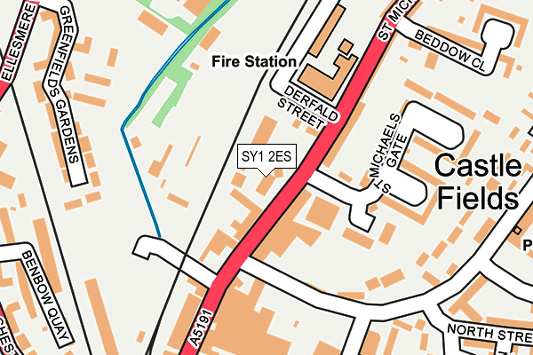 SY1 2ES map - OS OpenMap – Local (Ordnance Survey)