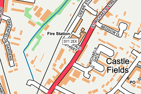 SY1 2EX map - OS OpenMap – Local (Ordnance Survey)