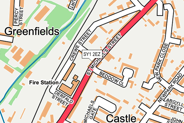 SY1 2EZ map - OS OpenMap – Local (Ordnance Survey)