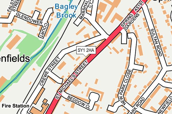 SY1 2HA map - OS OpenMap – Local (Ordnance Survey)