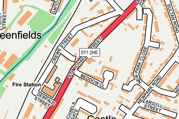 SY1 2HE map - OS OpenMap – Local (Ordnance Survey)