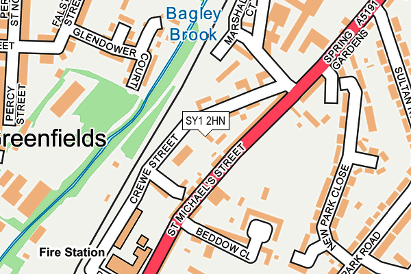 SY1 2HN map - OS OpenMap – Local (Ordnance Survey)