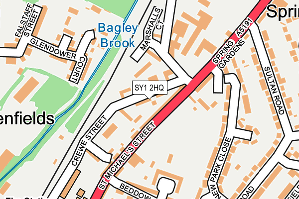 SY1 2HQ map - OS OpenMap – Local (Ordnance Survey)