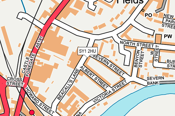 SY1 2HU map - OS OpenMap – Local (Ordnance Survey)
