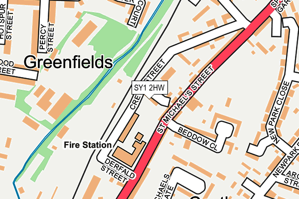 SY1 2HW map - OS OpenMap – Local (Ordnance Survey)