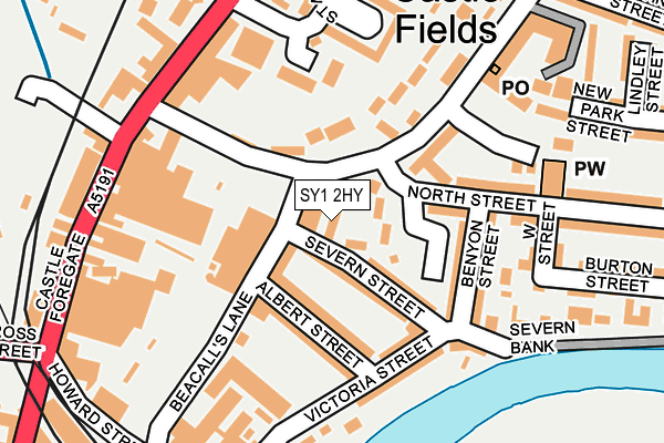 SY1 2HY map - OS OpenMap – Local (Ordnance Survey)