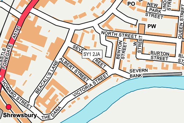 SY1 2JA map - OS OpenMap – Local (Ordnance Survey)