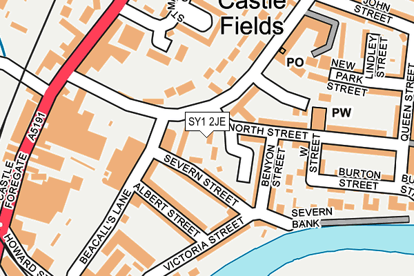 SY1 2JE map - OS OpenMap – Local (Ordnance Survey)