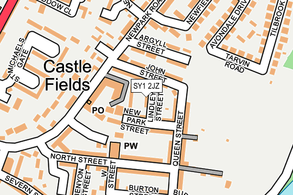 SY1 2JZ map - OS OpenMap – Local (Ordnance Survey)