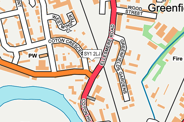 SY1 2LJ map - OS OpenMap – Local (Ordnance Survey)
