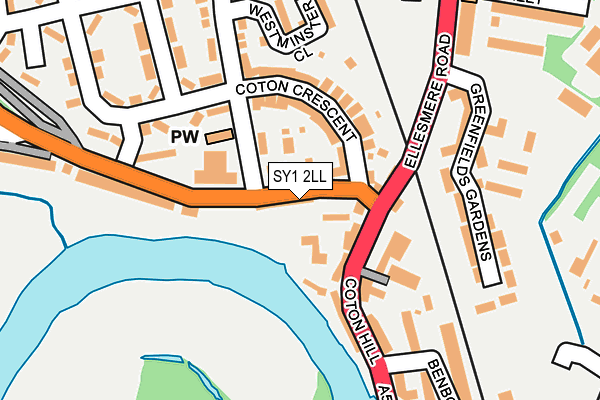 SY1 2LL map - OS OpenMap – Local (Ordnance Survey)