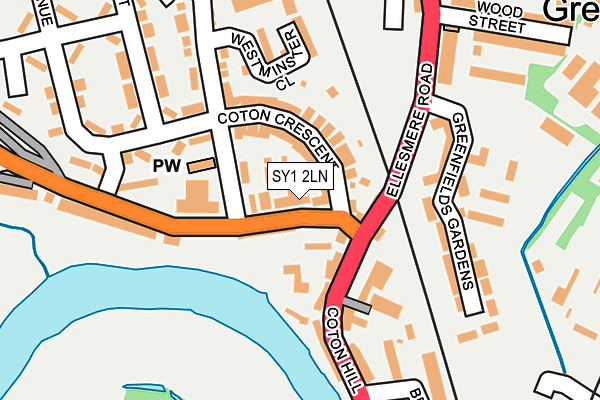 SY1 2LN map - OS OpenMap – Local (Ordnance Survey)