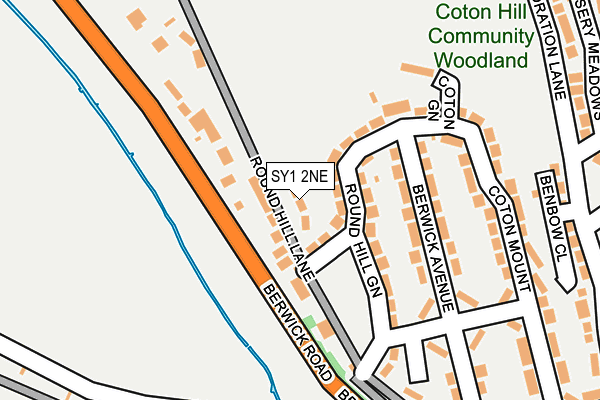 SY1 2NE map - OS OpenMap – Local (Ordnance Survey)