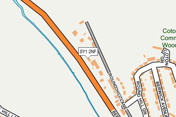 SY1 2NF map - OS OpenMap – Local (Ordnance Survey)