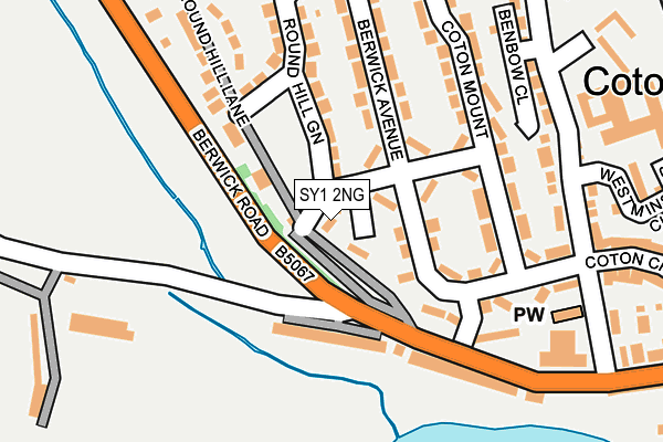 SY1 2NG map - OS OpenMap – Local (Ordnance Survey)