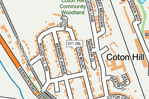 SY1 2NL map - OS OpenMap – Local (Ordnance Survey)