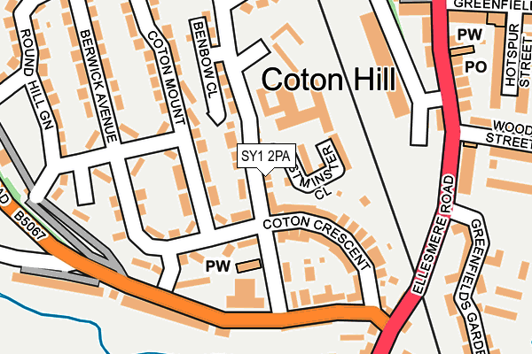 SY1 2PA map - OS OpenMap – Local (Ordnance Survey)