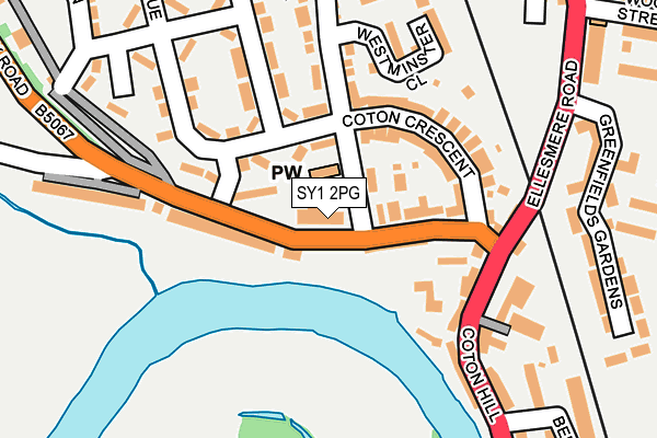 SY1 2PG map - OS OpenMap – Local (Ordnance Survey)