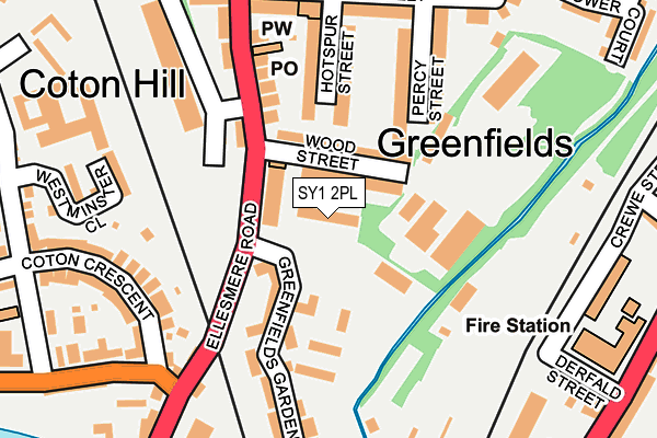 SY1 2PL map - OS OpenMap – Local (Ordnance Survey)