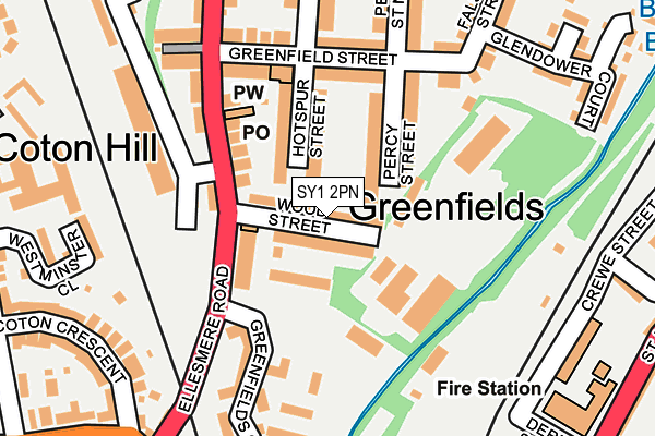 SY1 2PN map - OS OpenMap – Local (Ordnance Survey)