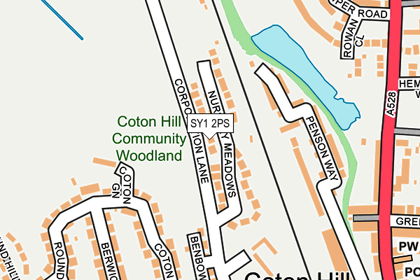 SY1 2PS map - OS OpenMap – Local (Ordnance Survey)