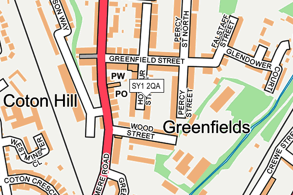 SY1 2QA map - OS OpenMap – Local (Ordnance Survey)